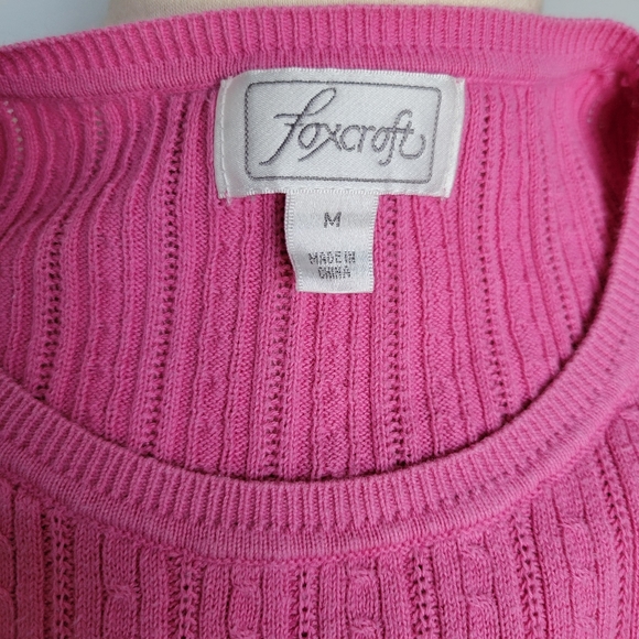 Foxcroft Set of Two Pink & Purple Cable Knit Sleeveless Sweater Vests SZ M - Picture 13 of 14